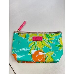 Lilly Pulitzer for Estee Lauder Cosmetic Bag Pouch Travel Makeup‎ Teal Orange